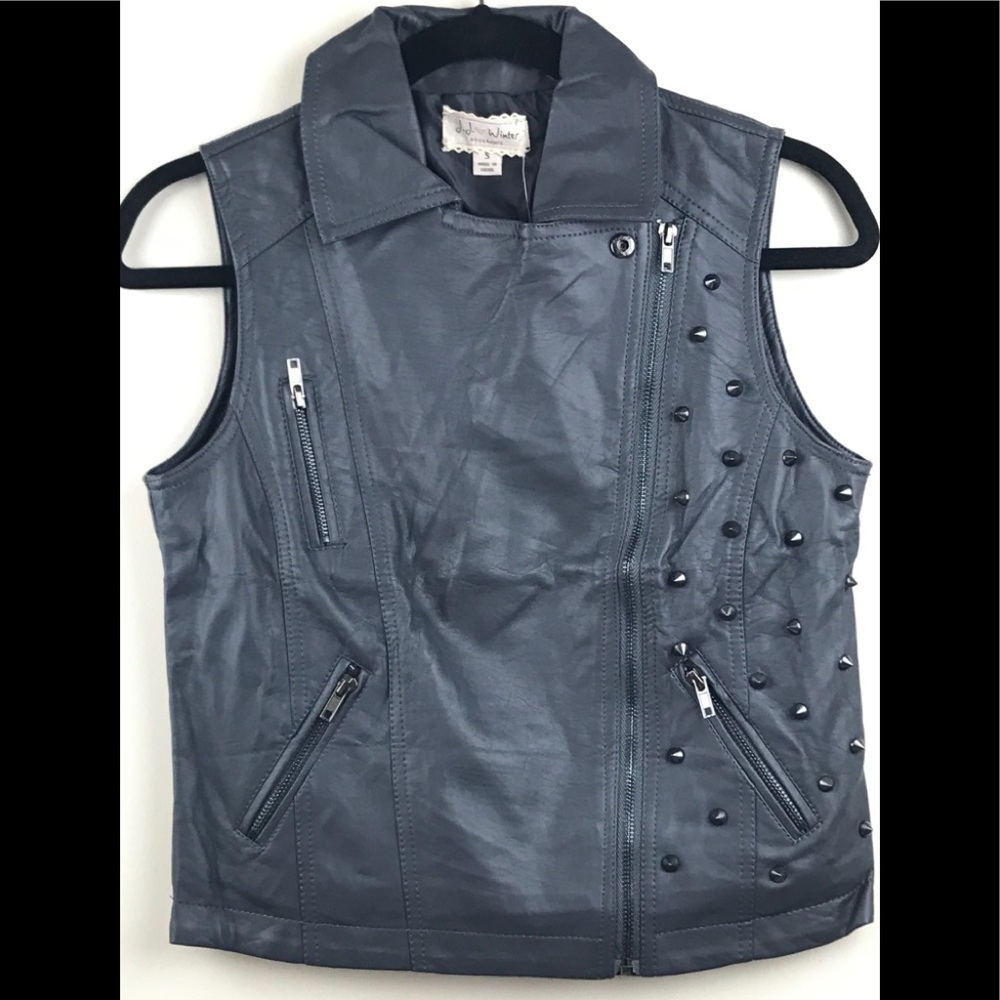 Anthropologie JJ Winters Faux Leather Vest Small